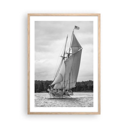 Plakat i ramme af lyst egetræ - Brødre af vinden - 50x70 cm