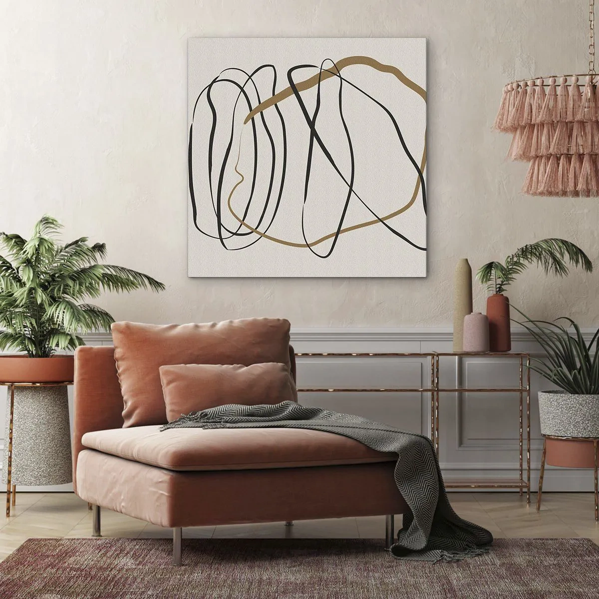 Lærredstryk - Billede på lærred - Komposition - dans i besiddelse - 30x30 cm