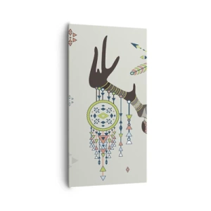 Lærredstryk - Billede på lærred - Indiansk jægers trofæ - 65x120 cm