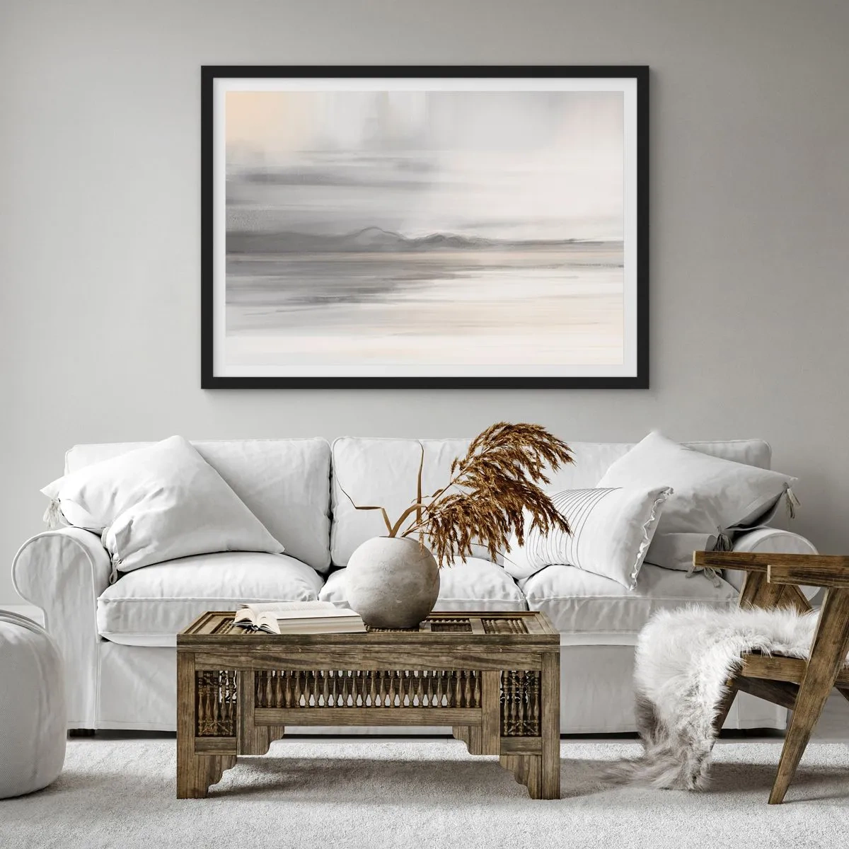 Plakat i sort ramme - En tankevækkende afstand - 70x50 cm
