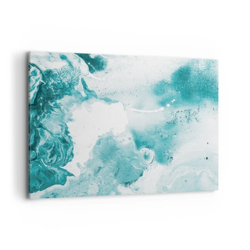 Lærredstryk - Billede på lærred - Blå oversvømmelsesflader - 100x70 cm