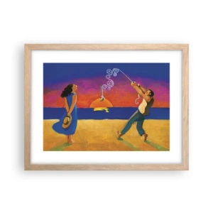 Plakat i ramme af lyst egetræ - Mere end en stjerne fra himlen - 40x30 cm