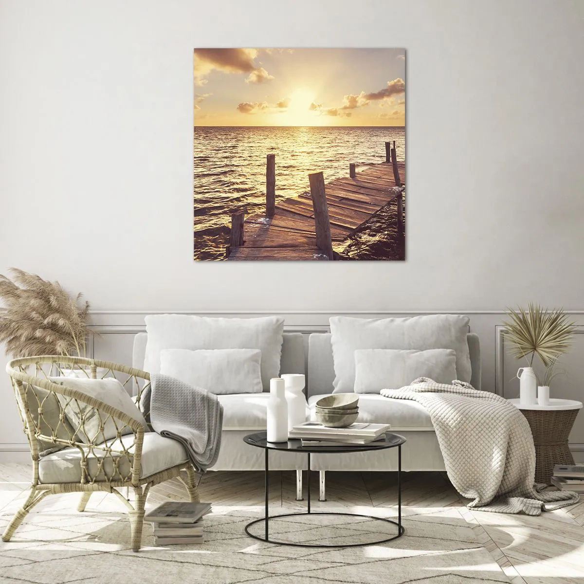 Billede på glas - Gyldent land af blidhed - 50x50 cm