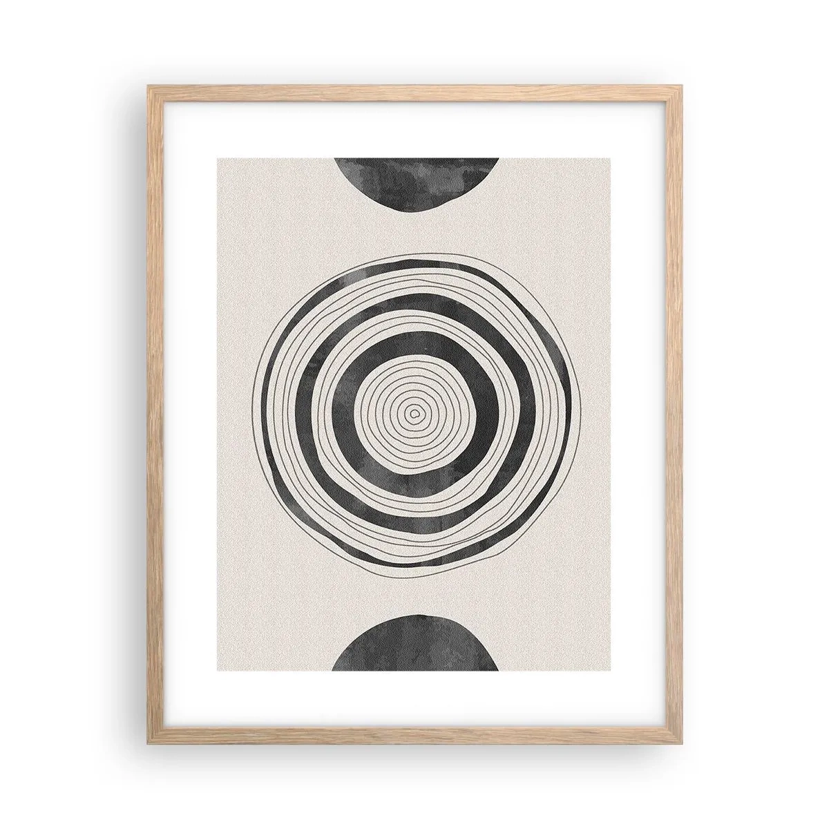 Plakat i ramme af lyst egetræ - Det vigtige er det, der er imellem - 40x50 cm