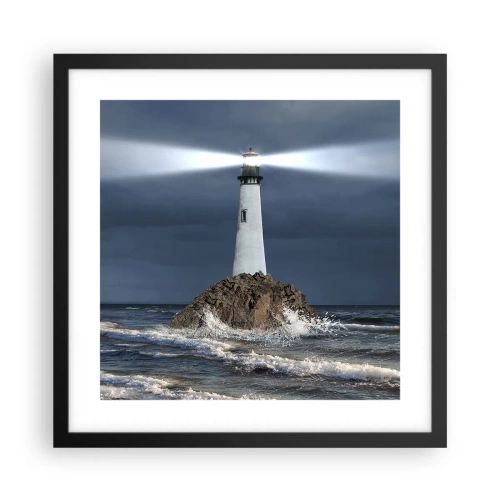 Plakat i sort ramme - Her...her...her! - 40x40 cm