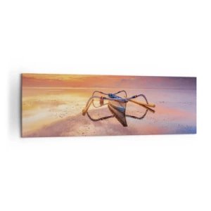 Lærredstryk - Billede på lærred - Roen ved en tropisk aften - 160x50 cm