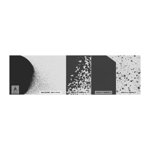 Prøve Fototapet Premium Canvas - Partikelbevægelse - Abstraktion, Sort og hvid, Grafik - 100x30 cm