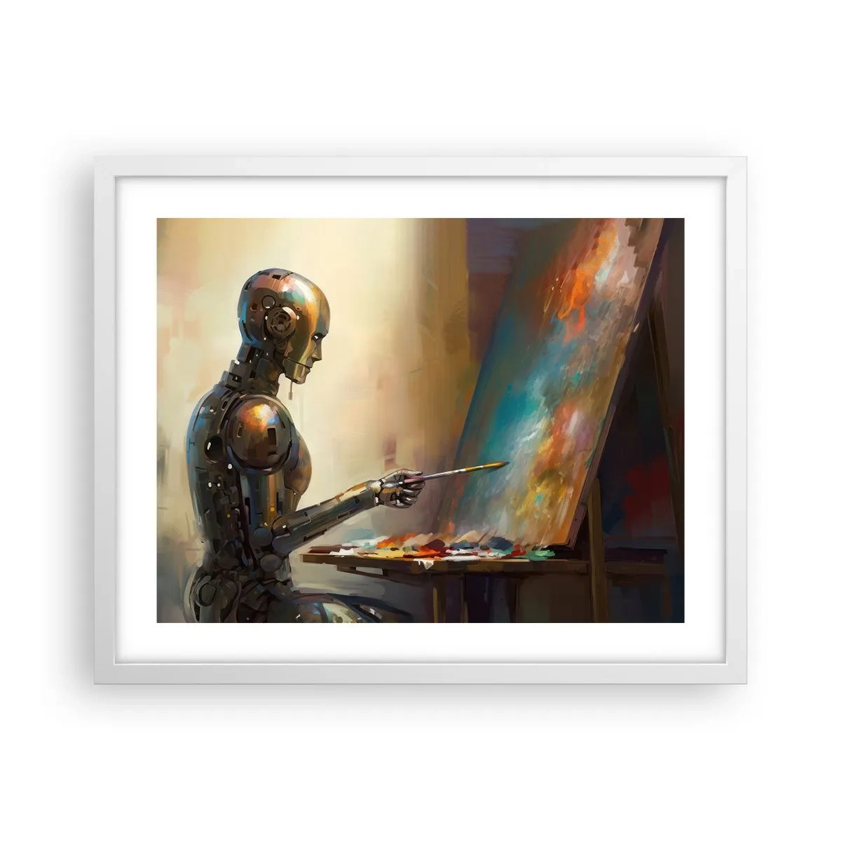 Plakat i hvid ramme - Fremtidens kunst - 50x40 cm