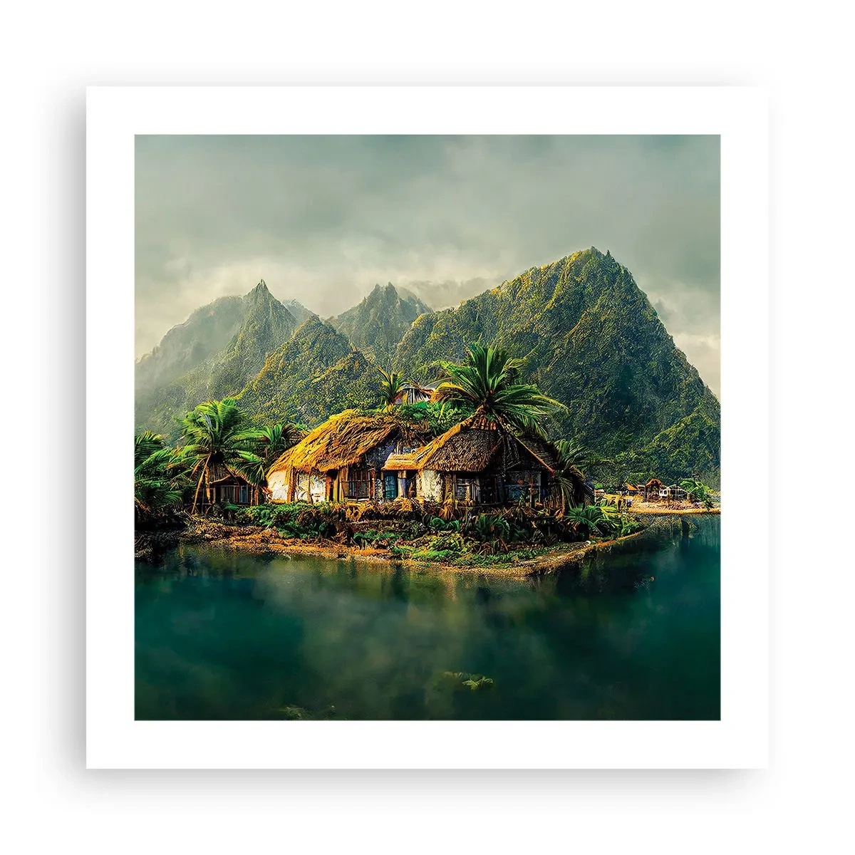 Plakat - Tropisk paradis - 50x50 cm
