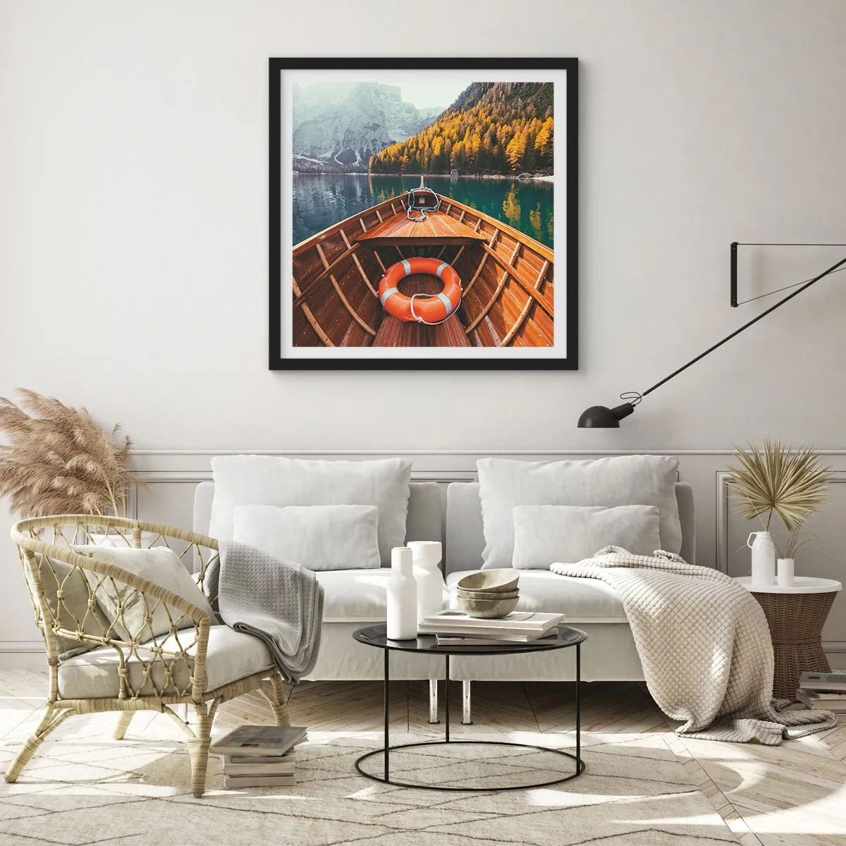 Plakat i sort ramme - Bjergtur - 60x60 cm