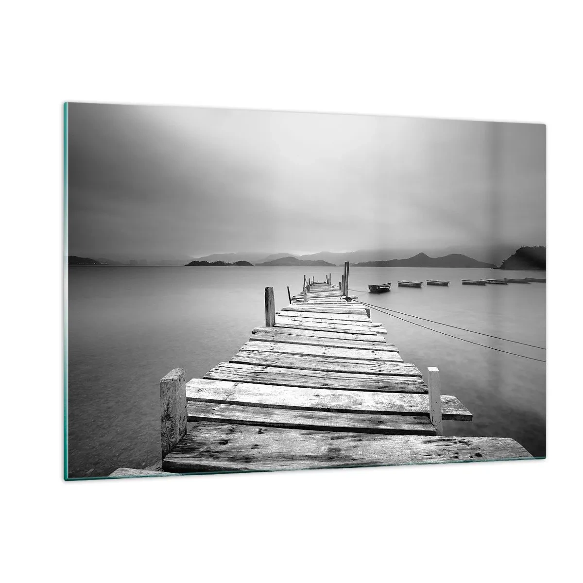 Billede på glas - Ud over bjergene, hinsides havene - 120x80 cm