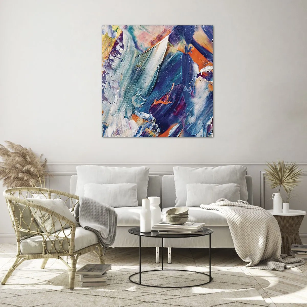 Billede på glas - Forvirring af farver - 50x50 cm