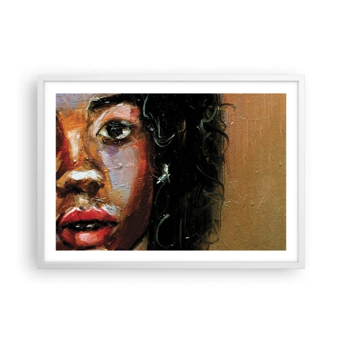 Plakat i hvid ramme - Sort og glitter - 70x50 cm