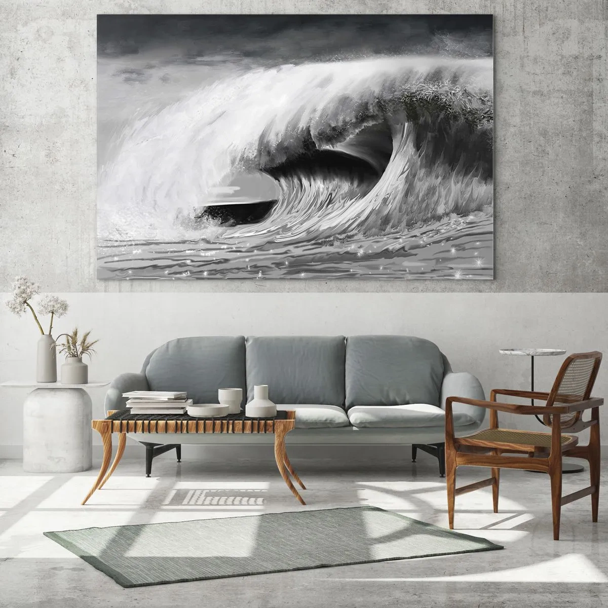 Billede på glas - Havets vrede - 120x80 cm