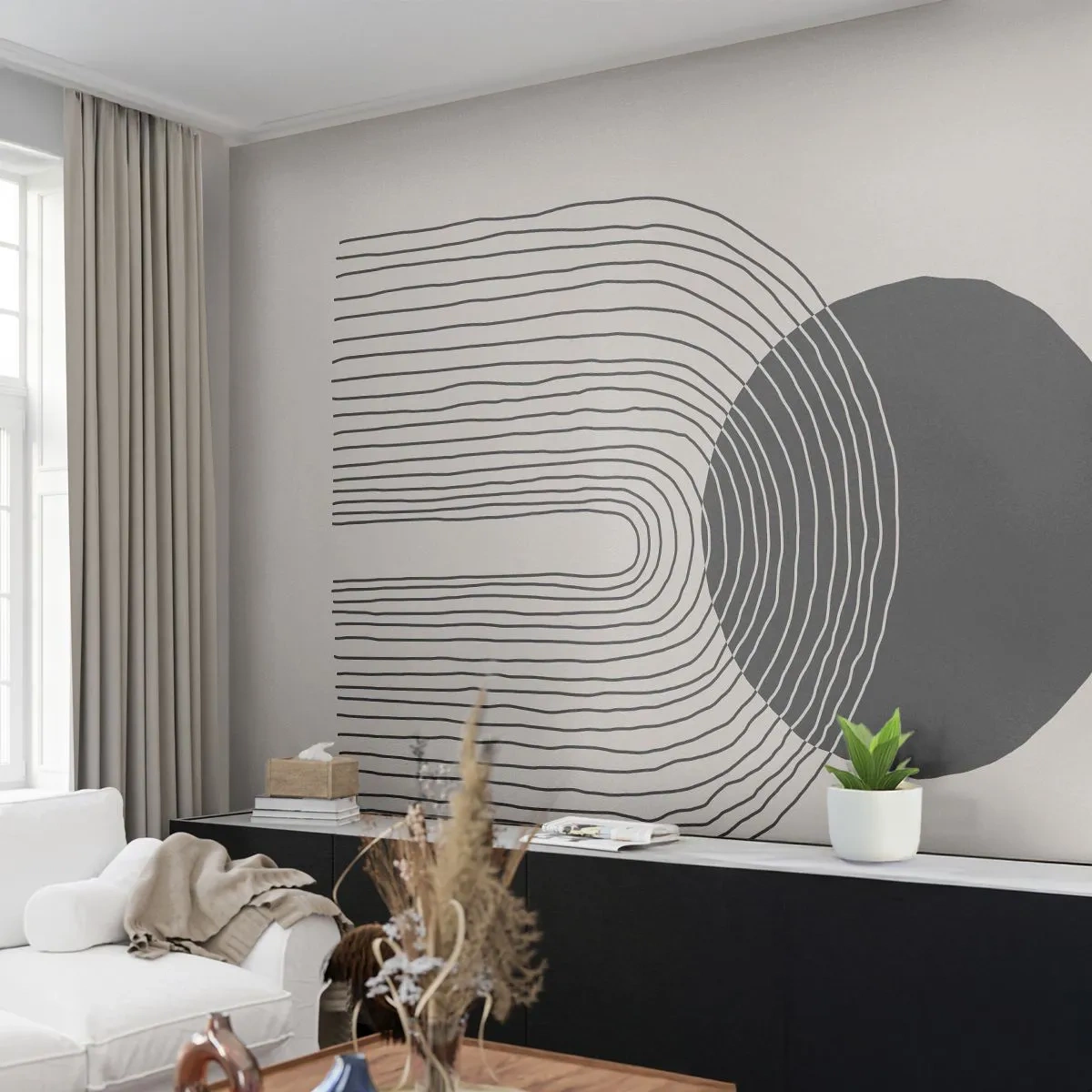 Fototapet Premium Canvas - Rystende og selvsikker - Abstraktion, Stykke, Minimalisme - 250x175 cm