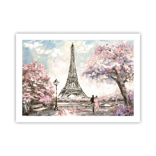 Plakat - April gåtur rundt i Paris - 70x50 cm