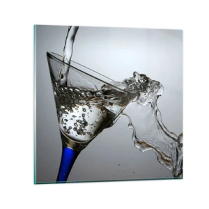 Billede på glas - Krystalvand i krystalglas - 30x30 cm