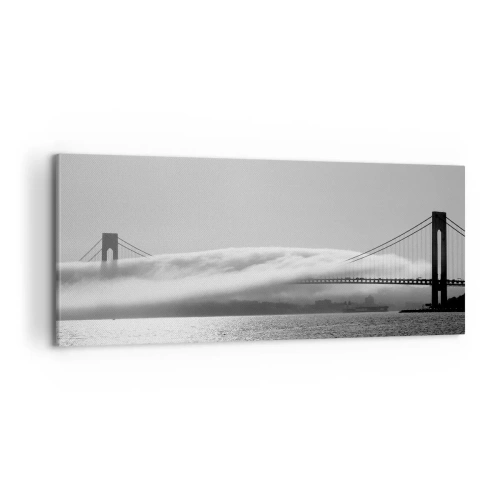 Lærredstryk - Billede på lærred - Sejl gennem Golden Gate - 100x40 cm
