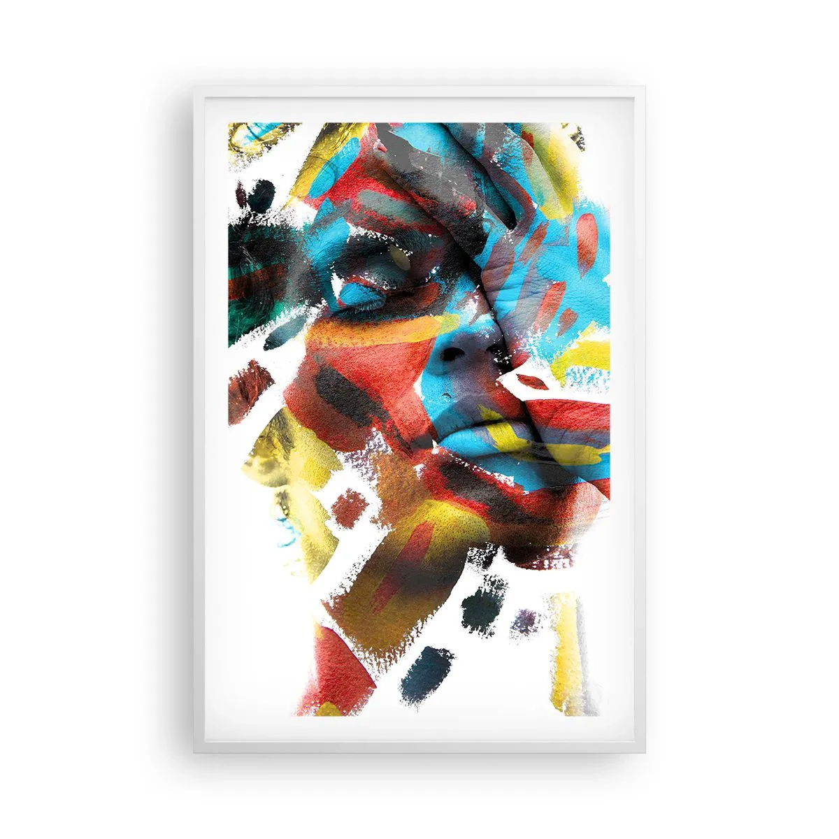Plakat i hvid ramme - Farverig personlighed - 61x91 cm