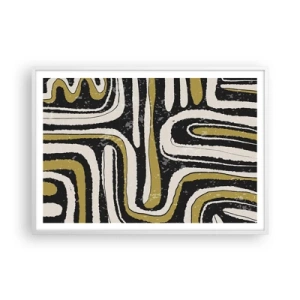 Plakat i hvid ramme - Komposition: stier og gyder - 100x70 cm