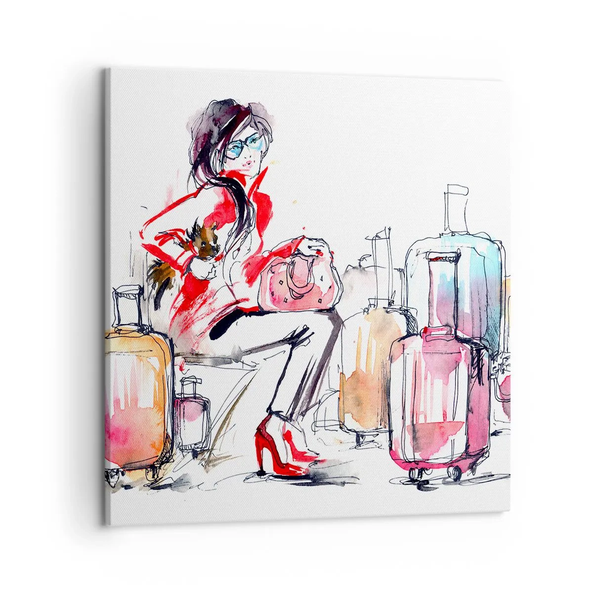 Lærredstryk - Billede på lærred - Lad os sætte os ned, inden vi rejser - 50x50 cm