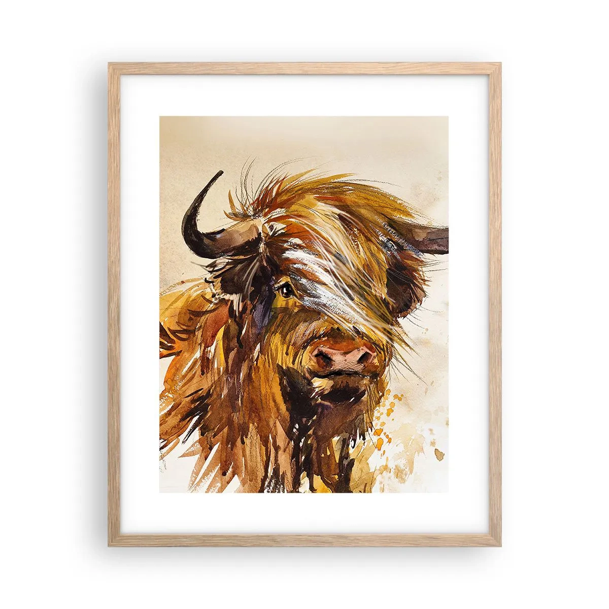 Plakat i ramme af lyst egetræ - Jægerens stolthed - 40x50 cm