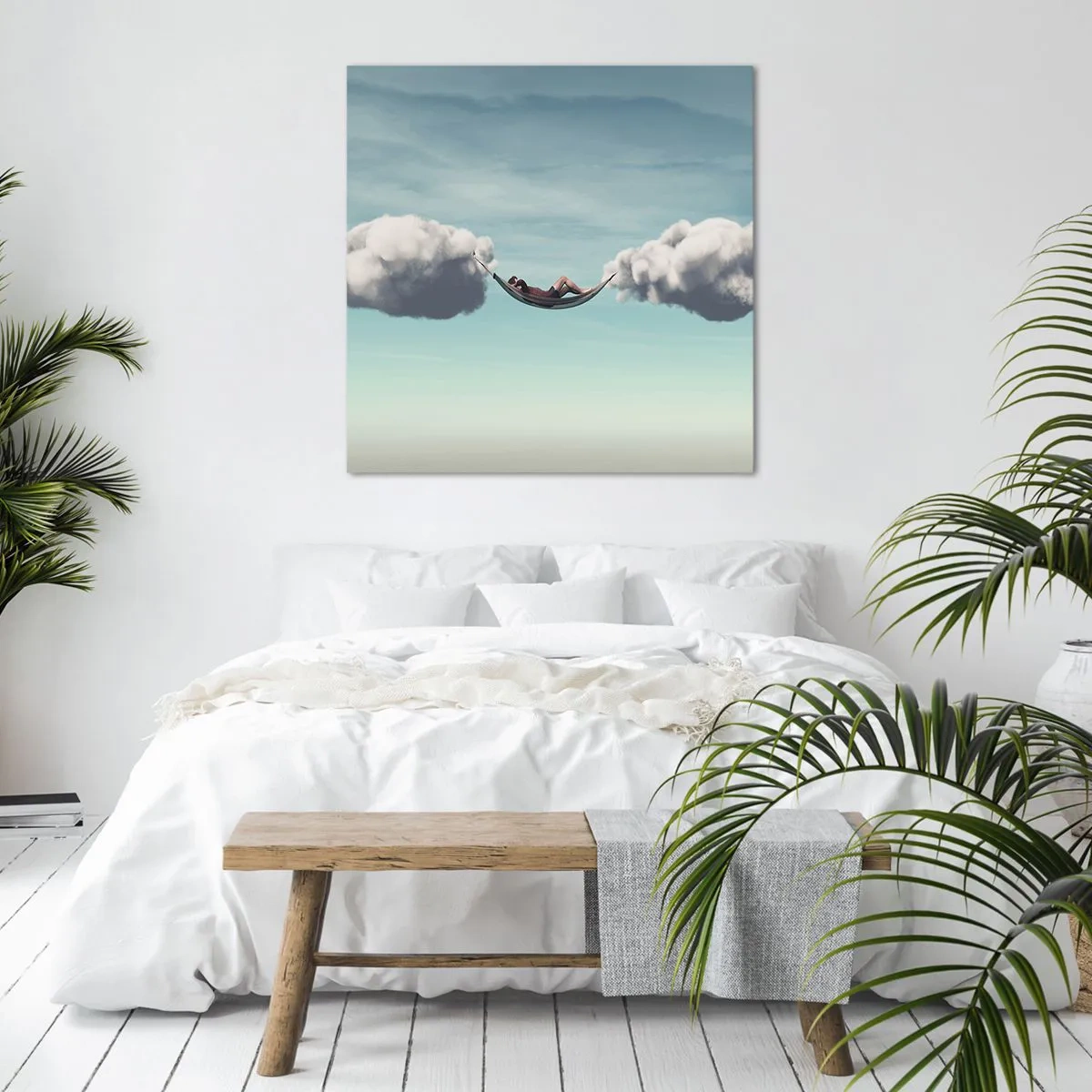 Lærredstryk - Billede på lærred - Lykken i øjeblikket - 50x50 cm
