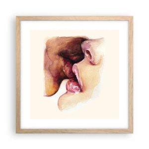 Plakat i ramme af lyst egetræ - Som nat og dag, jord og himmel - 40x40 cm