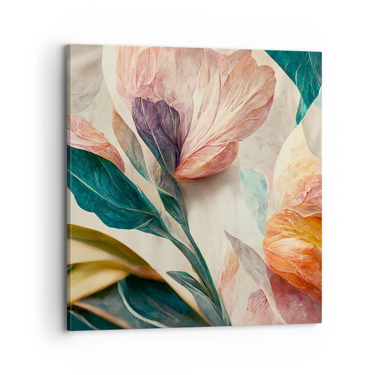 Lærredstryk - Billede på lærred - Blomster på de sydlige øer - 70x70 cm