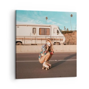 Lærredstryk - Billede på lærred - Smil, tak! - 60x60 cm