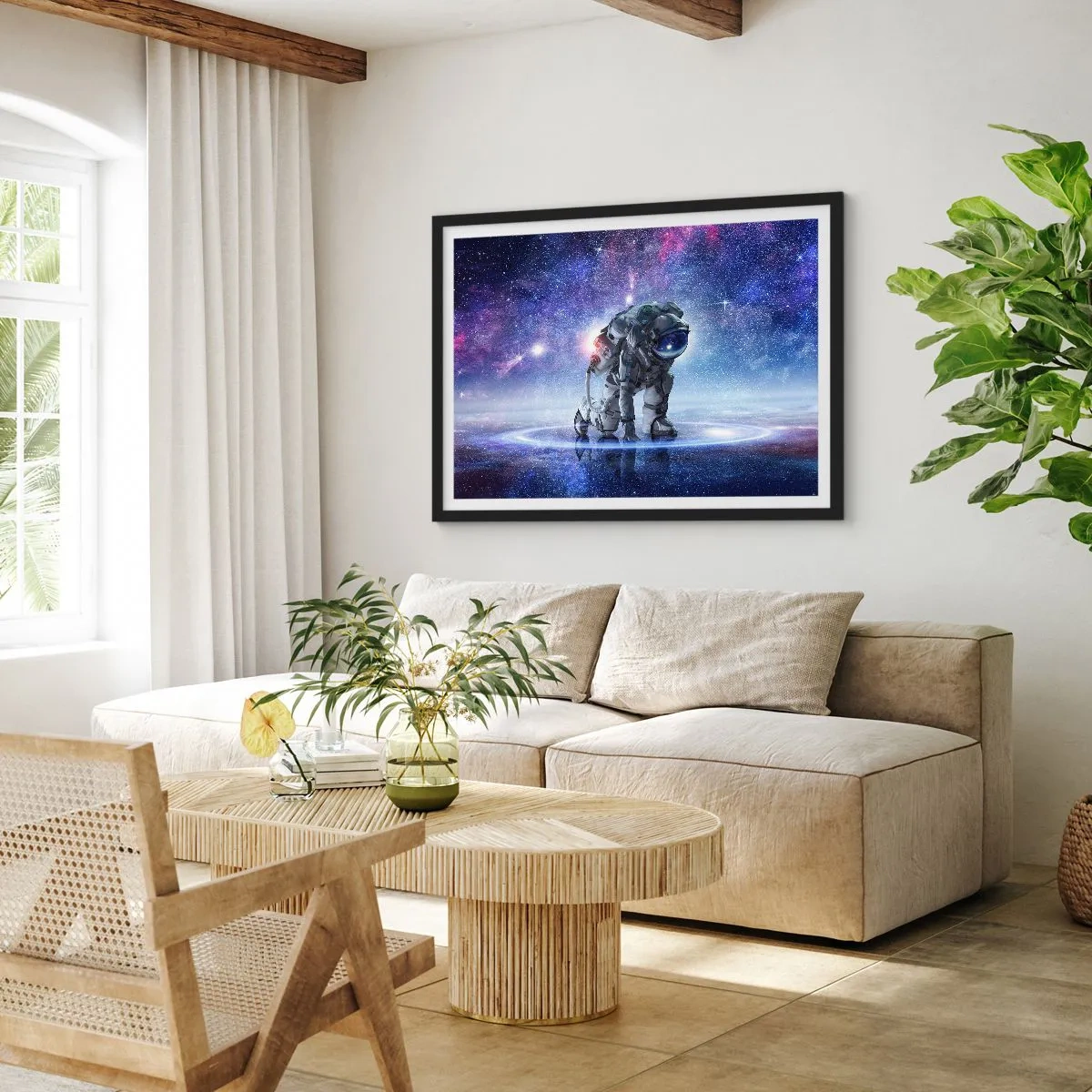 Plakat i sort ramme - Den stjerneklare himmel over mig - 70x50 cm