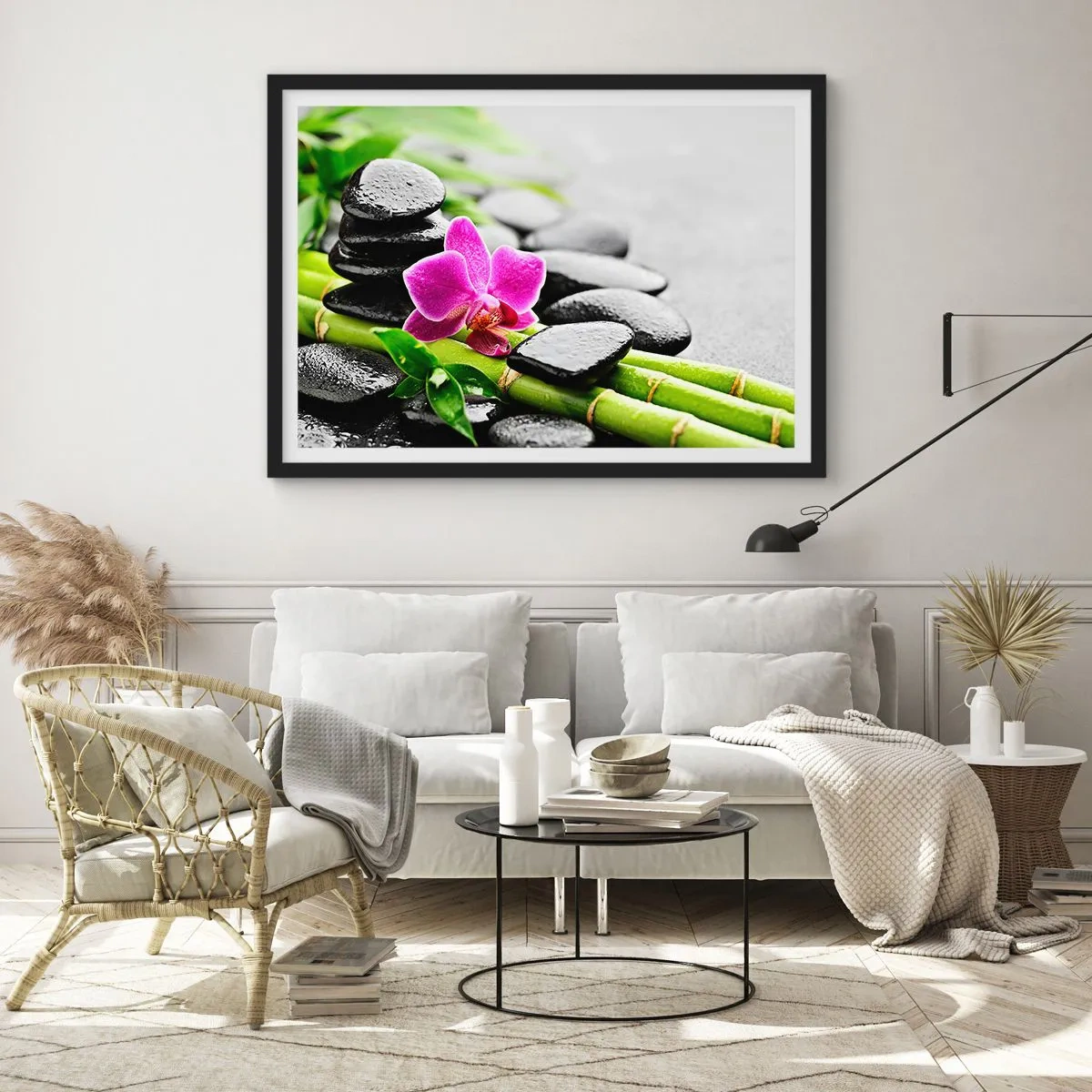 Plakat i sort ramme - I en fredelig balance - 70x50 cm