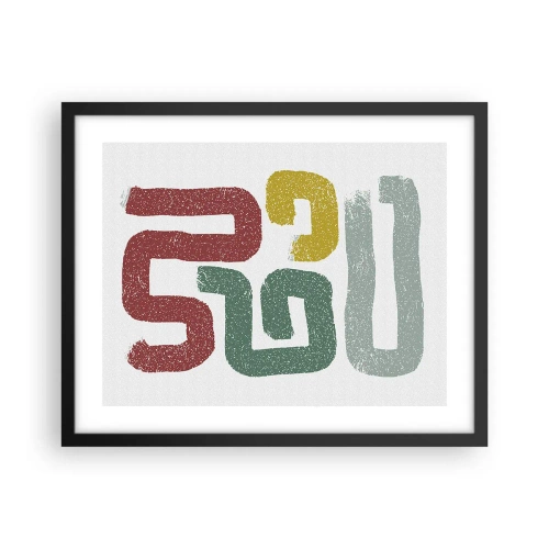 Plakat i sort ramme - På et ukendt sprog - 50x40 cm