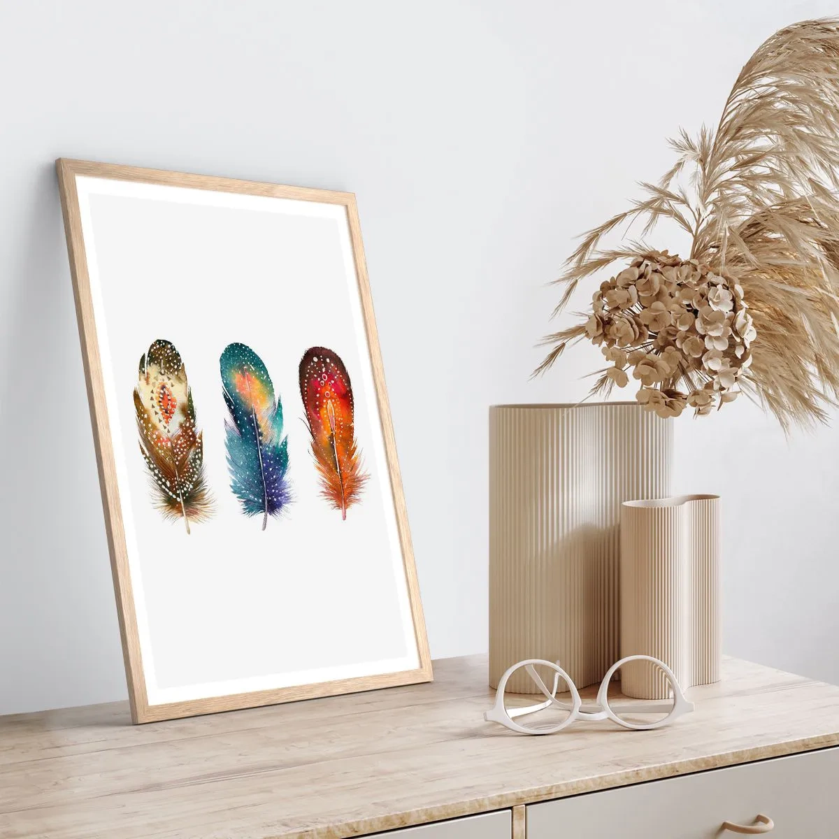 Plakat i ramme af lyst egetræ - Ritualer, ordinancer, mysterier - 40x50 cm