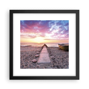 Plakat i sort ramme - Et øjeblik med en dybtgående oplevelse - 30x30 cm