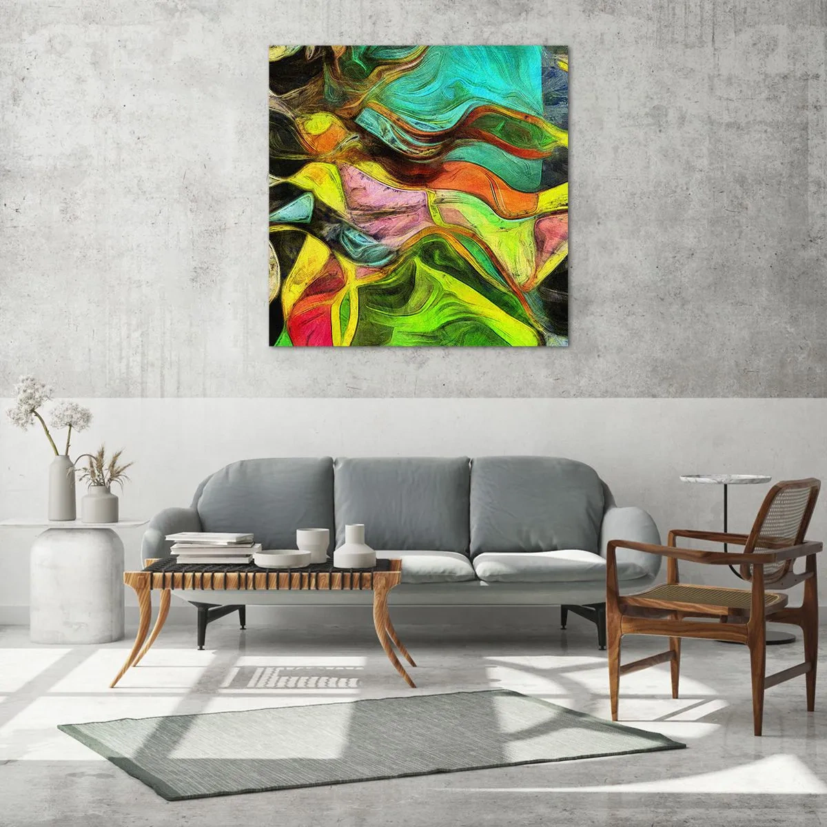 Billede på glas - Bevægelse er liv - 60x60 cm