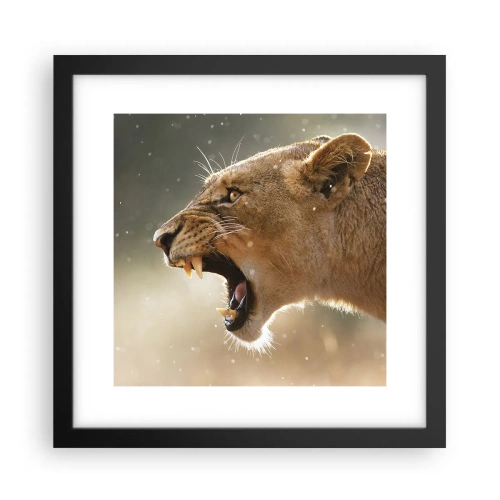 Plakat i sort ramme - Prøv ikke at lytte - 30x30 cm