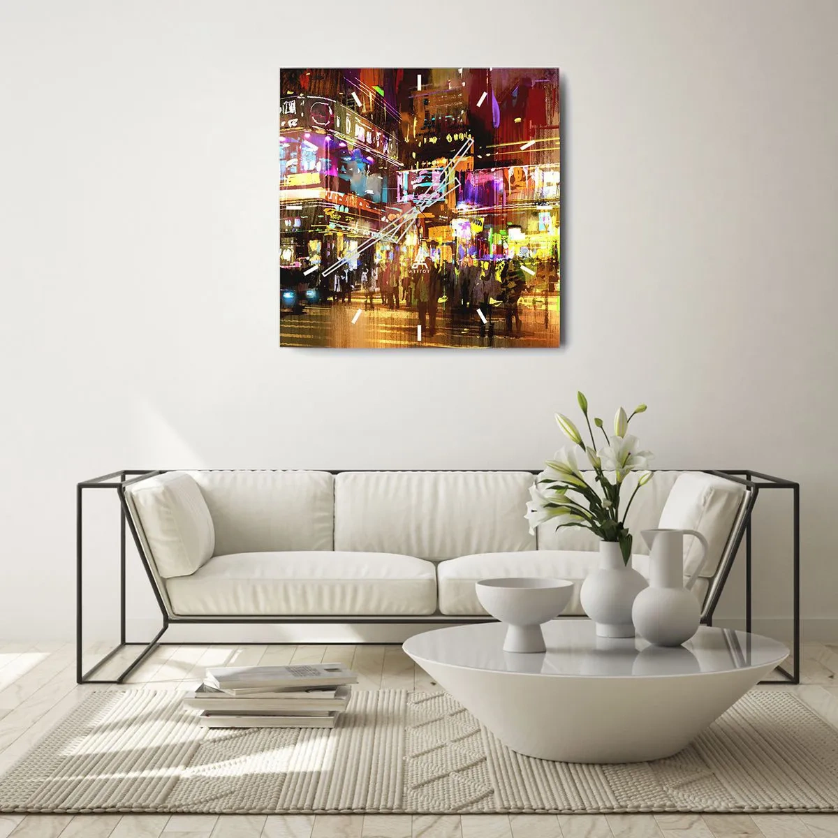 Vægur, Uret - I et hav af lys - 30x30 cm