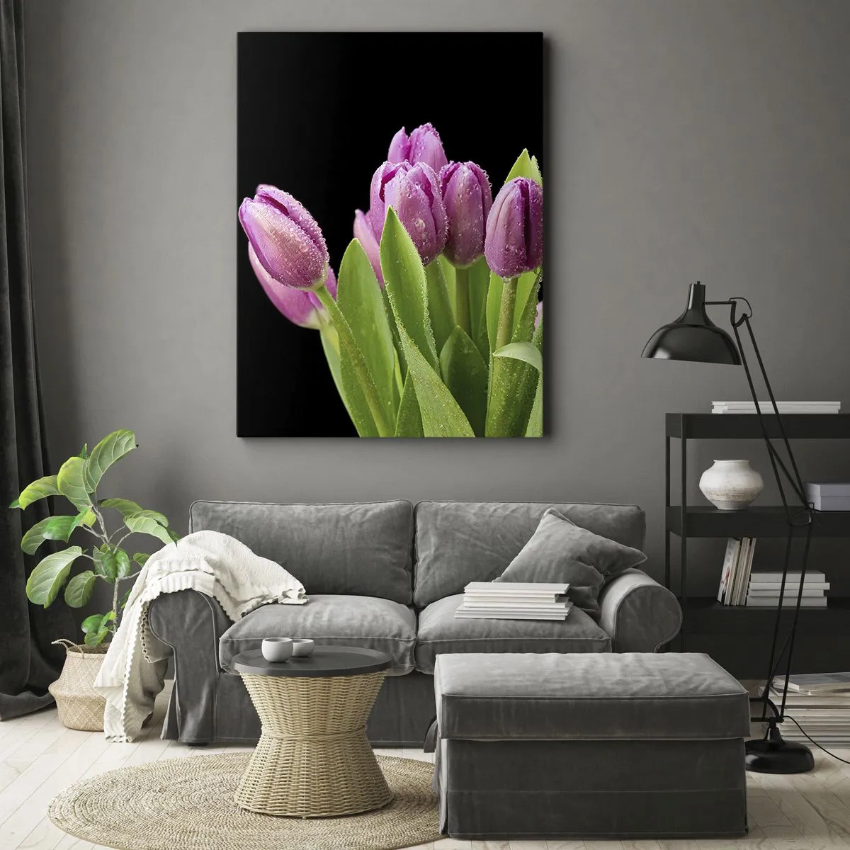 Lærredstryk - Billede på lærred - Forårets lilla glæde - 50x70 cm