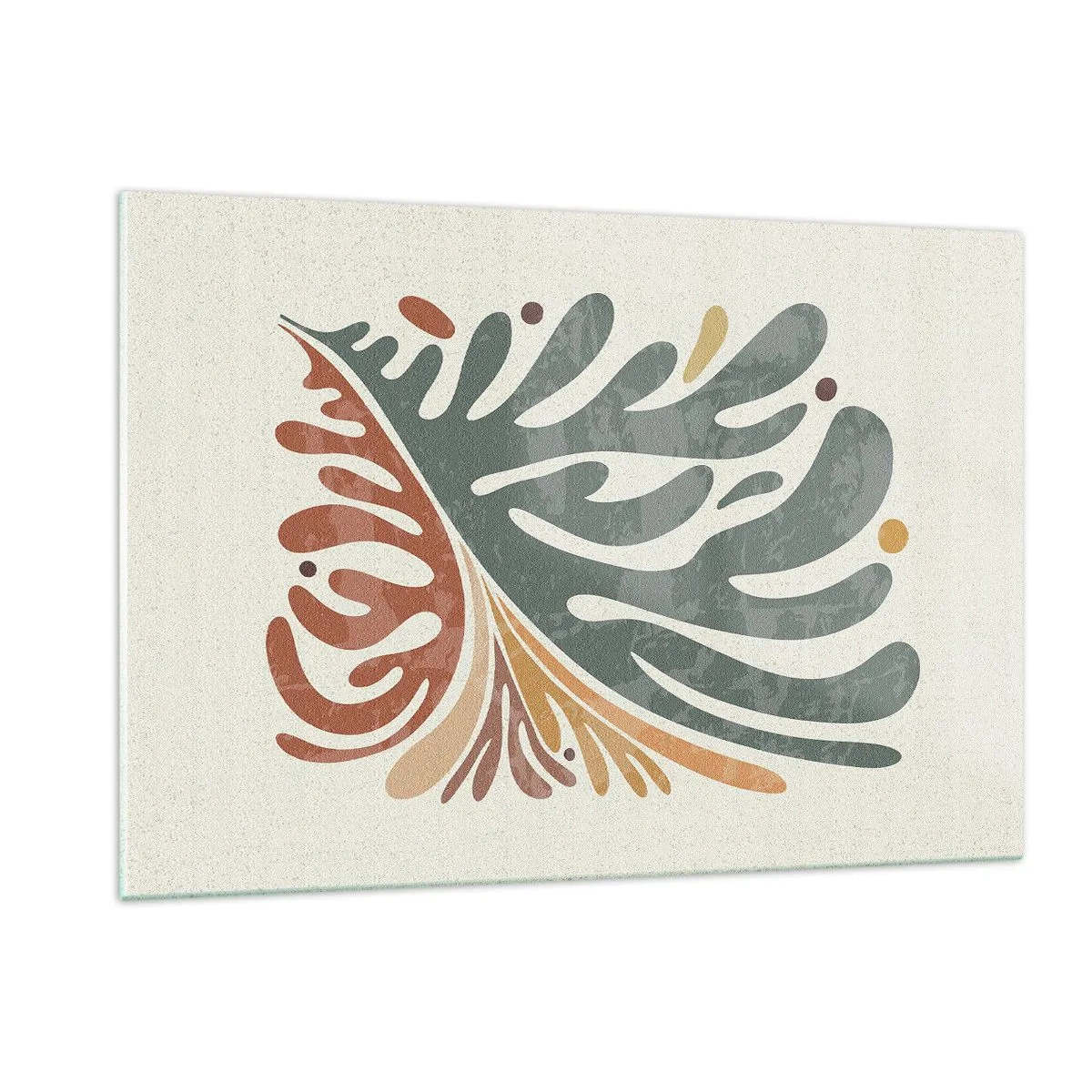 Billede på glas - Flerfarvet blad - 120x80 cm