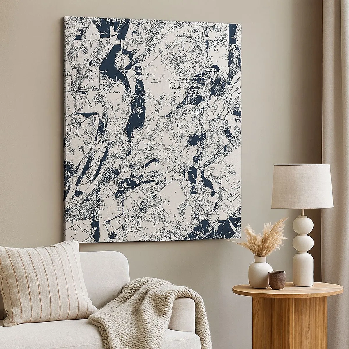 Lærredstryk - Billede på lærred - Modsætningernes gennemtrængning - 30x30 cm