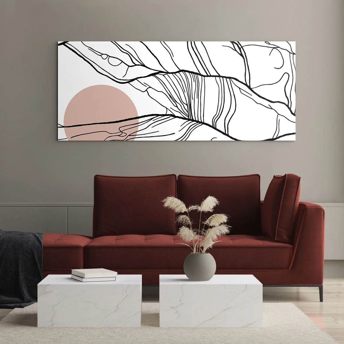 Billede på glas - I et netværk af kviste - 100x40 cm