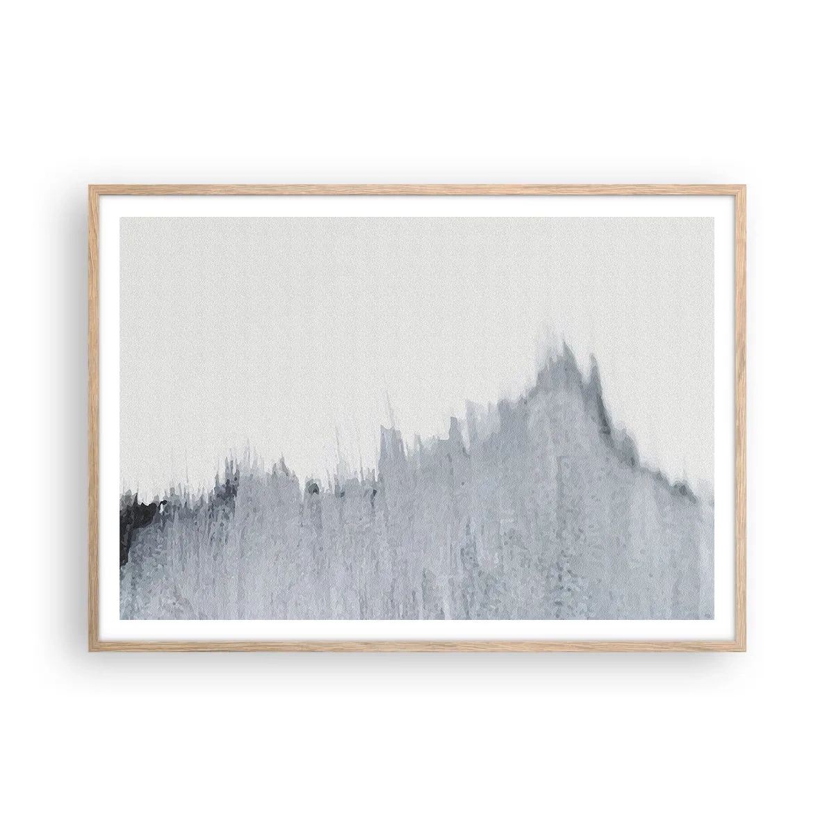 Plakat i ramme af lyst egetræ - Mystisk plade - 100x70 cm