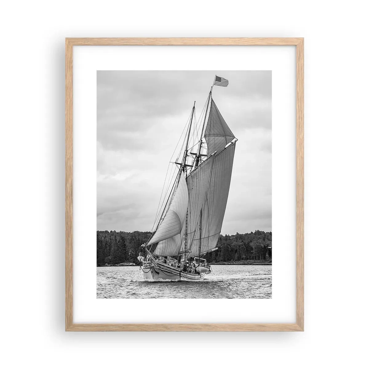 Plakat i ramme af lyst egetræ - Brødre af vinden - 40x50 cm