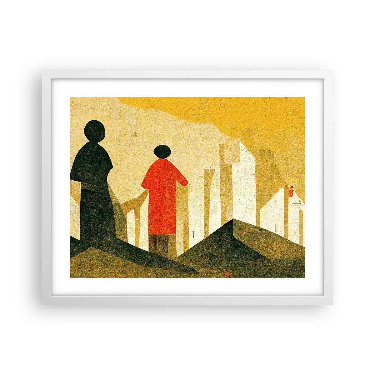 Plakat i hvid ramme - Stadig langt væk - 50x40 cm