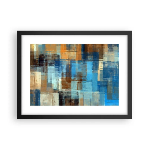 Plakat i sort ramme - Gennem det blå slør - 40x30 cm