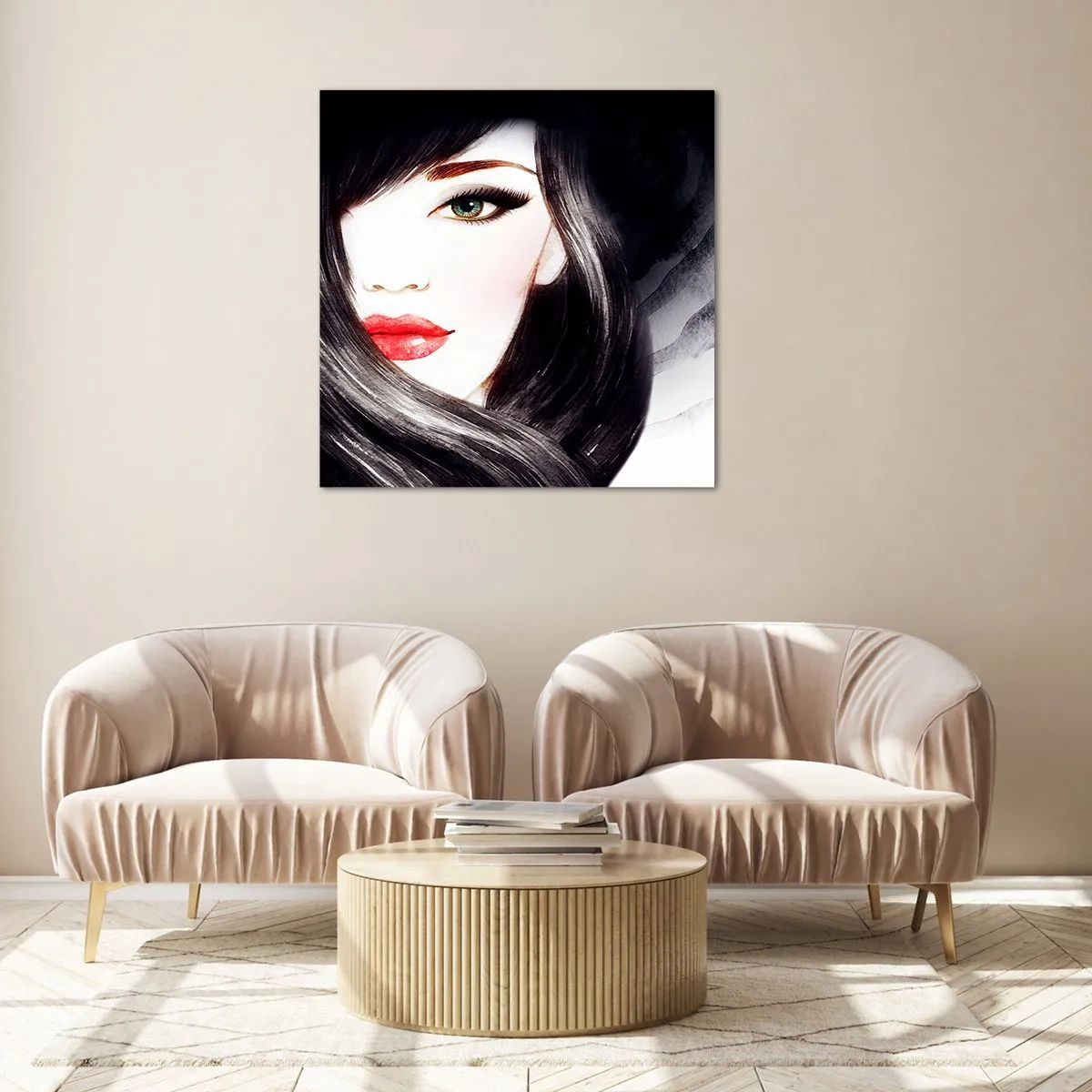 Billede på glas - Safir blik - 30x30 cm