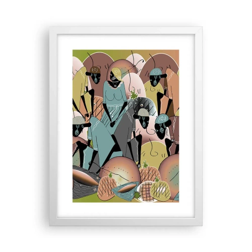 Plakat i hvid ramme - Den store fejring er på vej - 30x40 cm