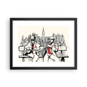 Plakat i sort ramme - New York improvisation - 40x30 cm
