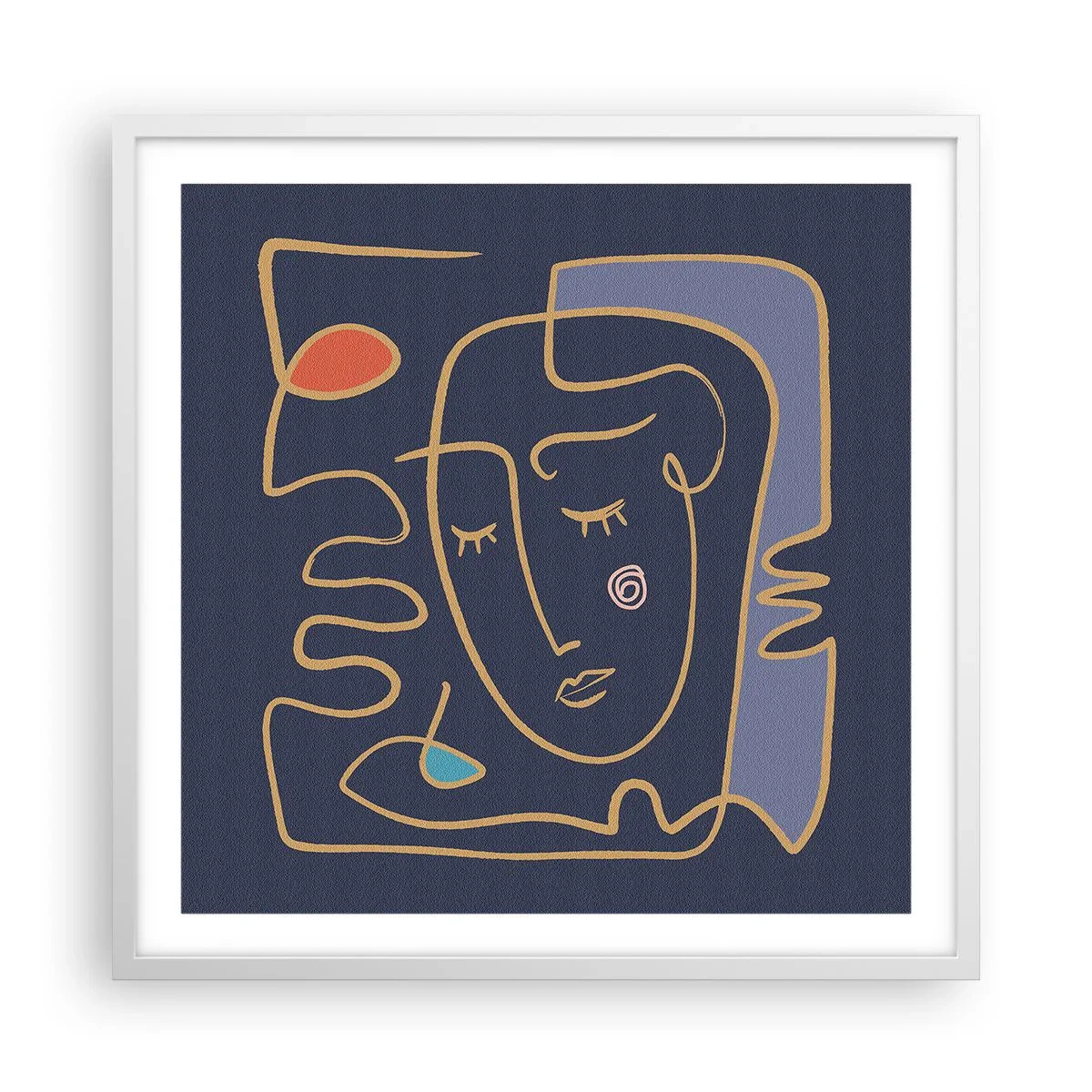 Plakat i hvid ramme - I drømmerier - 60x60 cm